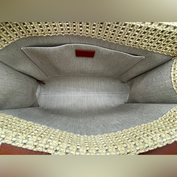 $1950 NEW CHLOE WOODY MEDIUM RAFFIA LEATHER SUMMER TOTE BAG PURSE NWT! - Picture 9 of 11